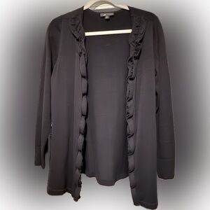 Elegant Black Ruffled Women's Sweater